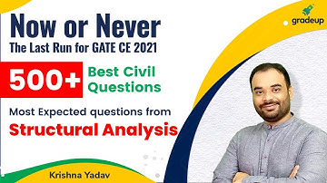 Most Expected questions from Structural analysis | GATE CIVIL 2021 | Krishna Sir | Gradeup