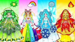 Four Element Princesses NEW FASHION - Barbie Transformation Handmade - DIY Arts & Paper Crafts