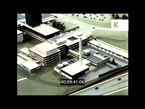 1960s UK, Hospital Model, Construction of Hospital, 16mm