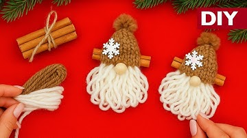 DIY Yarn Gnomes with Cinnamon 🎄 Cozy Christmas Ornament | Гномики из пряжи своими руками