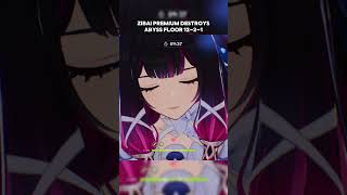 Zibai premium destroys abyss floor 12-2-1 #genshinimpact #genshinshorts #zibai #linnea #columbina