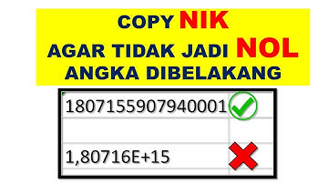 Copy NIK agar Tidak NOL angka di belakang pada Excel