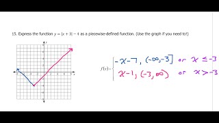 Quiz A (15) Write an Absolute Value Function as a Piecewise Function