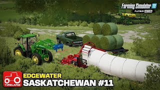 MAKING SILAGE BALES!! [Edgewater Saskatchewan] FS22 Timelapse # 11