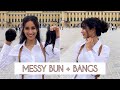 How To Get The Perfect Messy Bun | Messy Bun With Bangs Look | How To Set Bangs Flawlessly #shorts