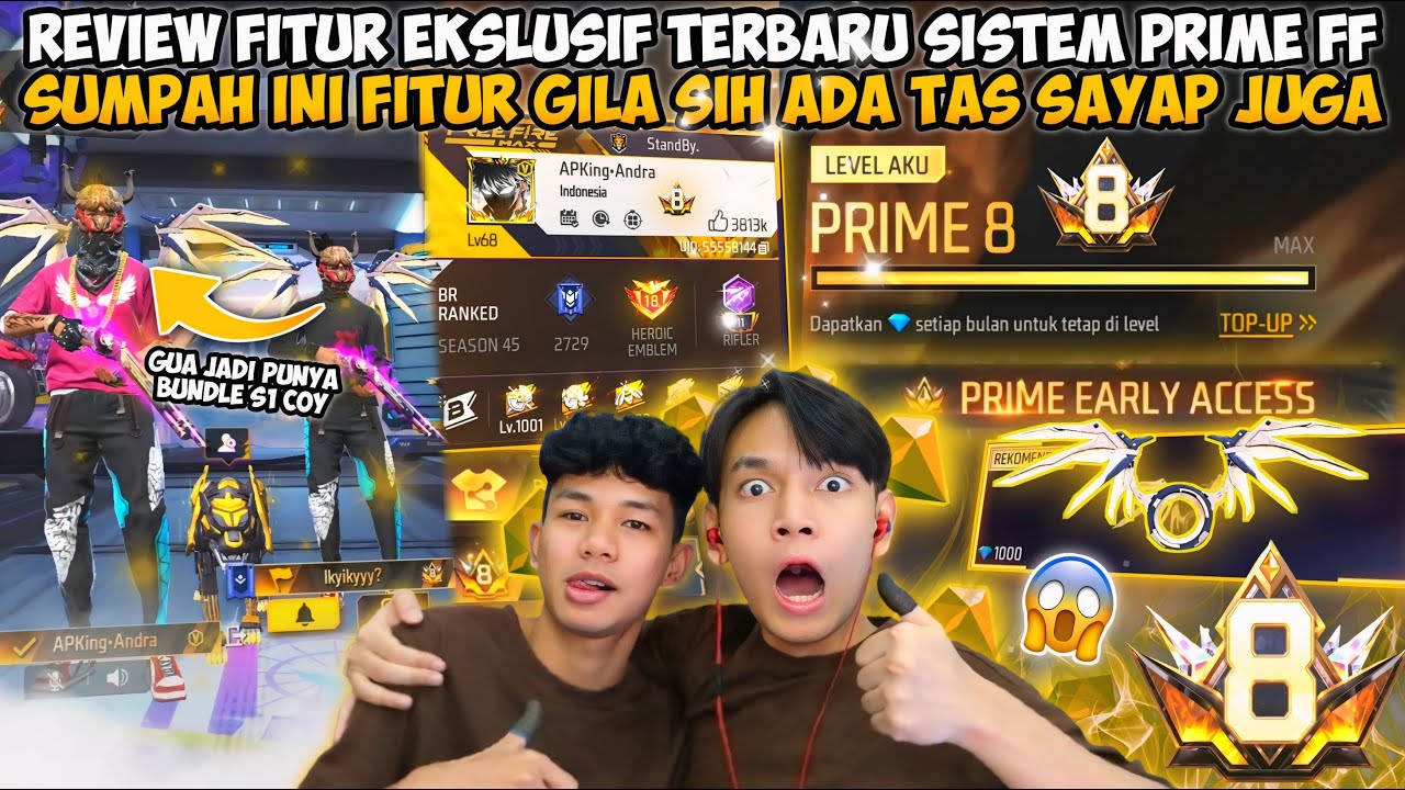 REVIEW FITUR BUAT SULTAN FF SISTEM PRIME! IKY NYOLONG GIFT TAS SAYAP AKUN GUA BIKIN EMOS AJA😡