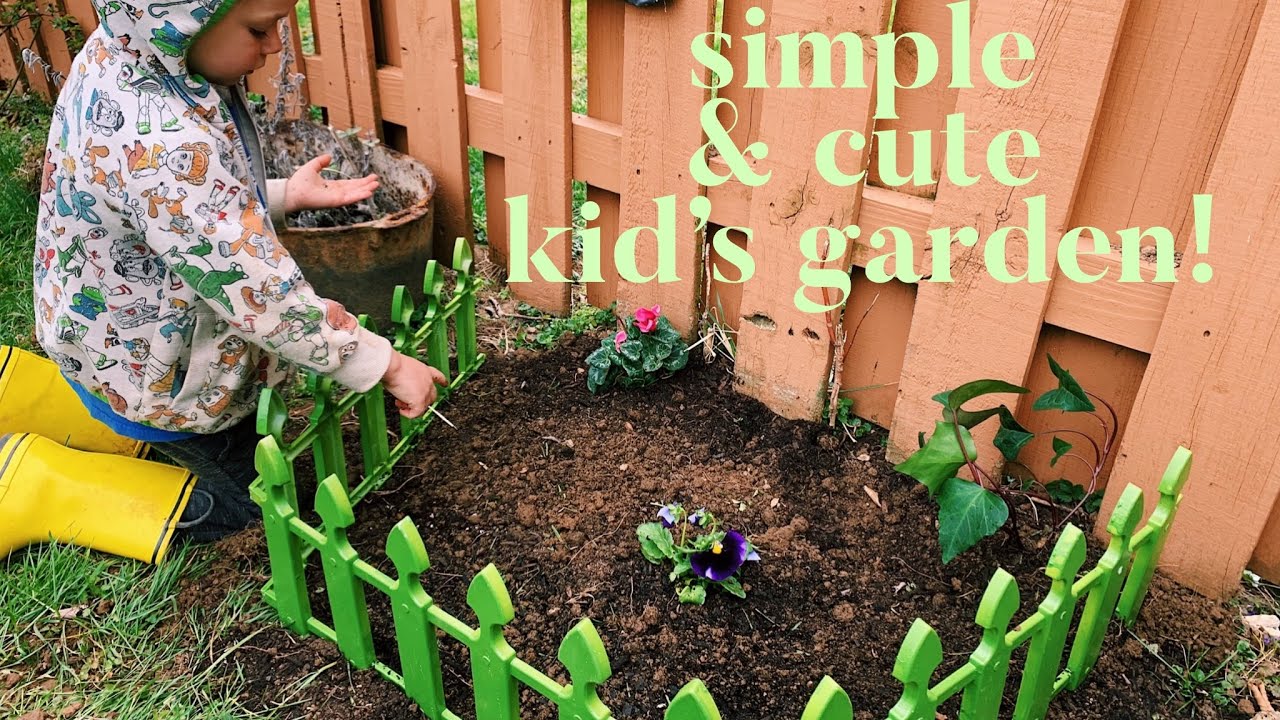 create a simple &amp; cute KID’S garden! | gardening with kids - YouTube