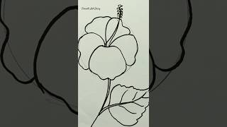 Easy flower drawing/Hibiscus flower #joba #shorts #art