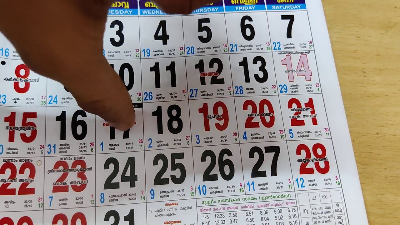 Calendar 2024 September Malayalam Calendar 2024 All Holidays