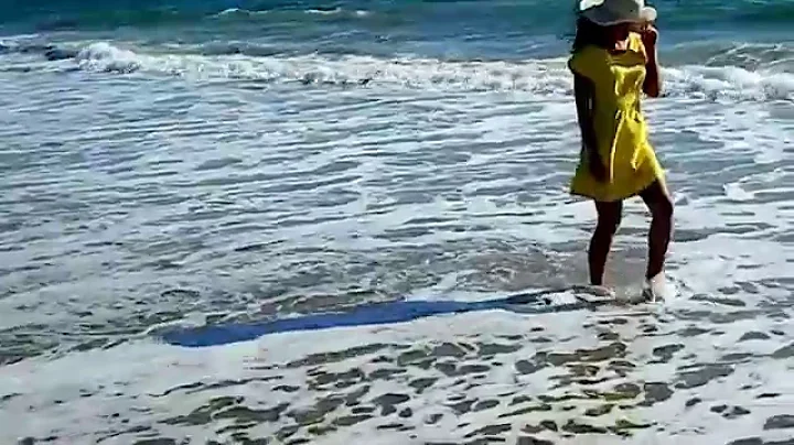 Actress/Model Kimberly Combs on the Beach