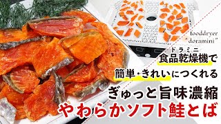 【簡単おつまみレシピ】フードドライヤーで簡単！ほろほろと柔らかなソフト鮭とばの作り方