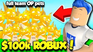 I SPENT $100,000 ROBUX ON A FULL TEAM OF OP BOSS PETS IN CLICKING CHAMPIONS! *INSANE* (Roblox)