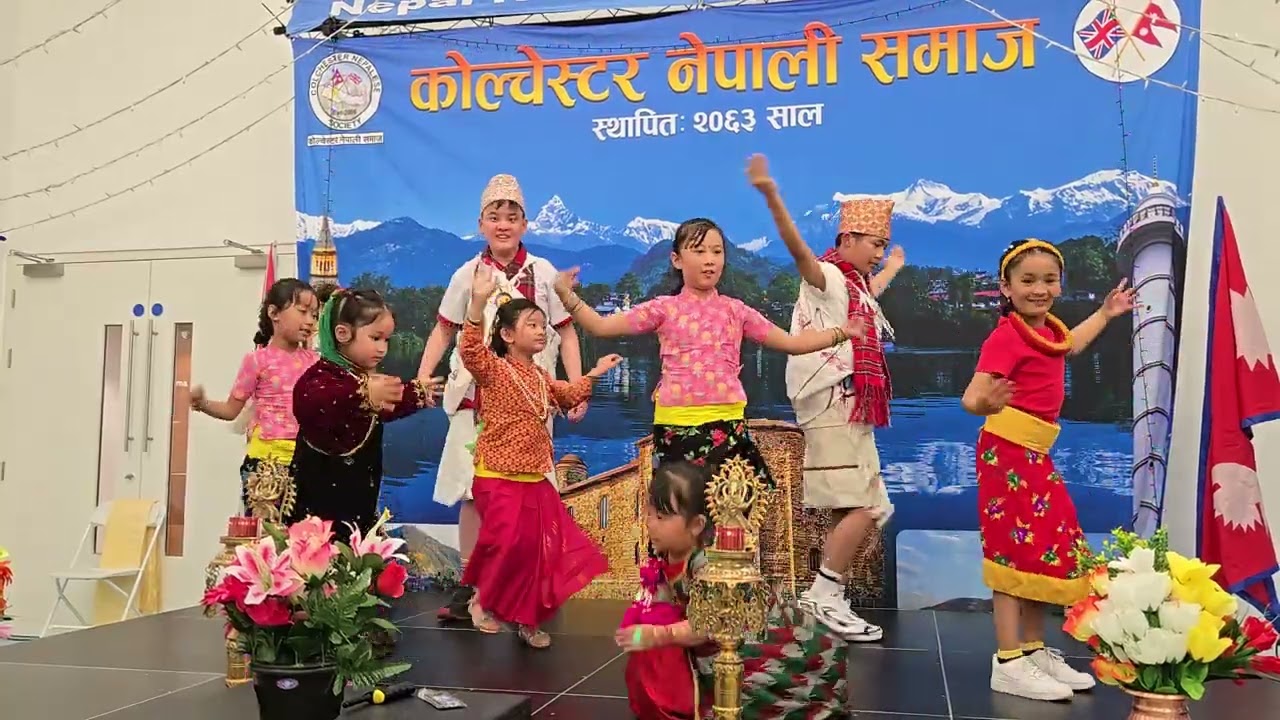 Nepali kids born in United Kingdom Performing Nepalese dance