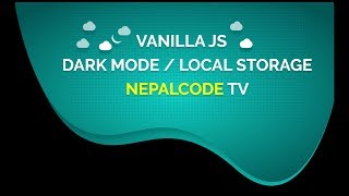 Vanilla JS - DARK MODE