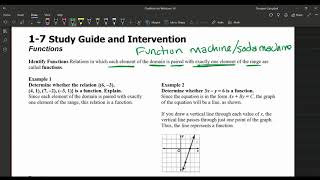 1-6/1-7 Relations and Functions NOTES