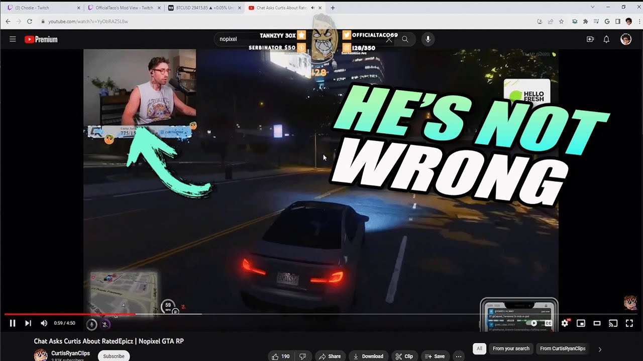 Taco Talks On Curtis' Opinion On RatedEpicz | NoPixel RP | GTA | CG
