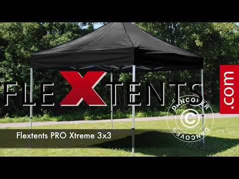 TENTE PLIANTE FLEXTENTS XTREME 3X3M NOIR, IGNIFUGÉ