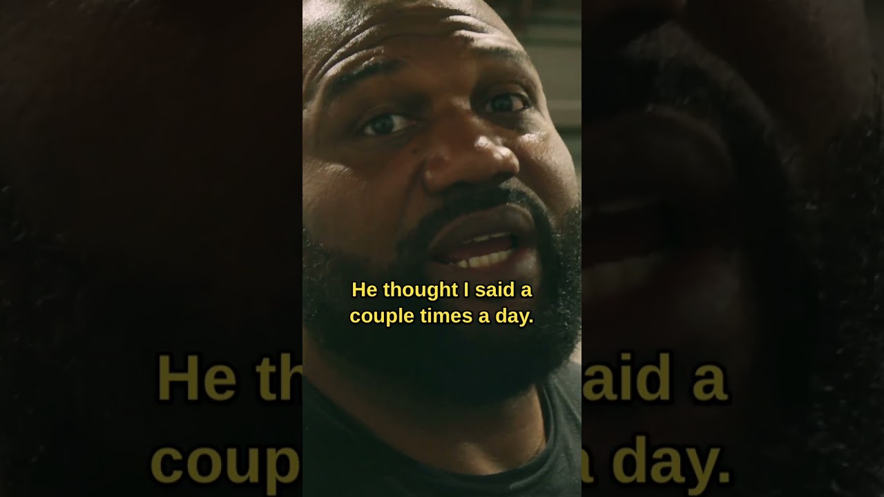 Rampage Jackson gets told "Not here for a Vacation" by Coach Bobby Rimmer while training. 