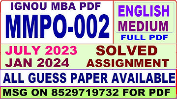 mmpo 002 solved assignment 2024 / mmpo 002 solved assignment 2023 / mmpo 002 assignment 2023-24