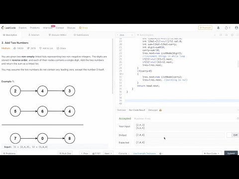 Add Two Numbers in Hindi | LeetCode 2 | Top Interview Questions
