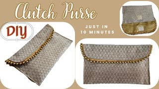 💫 Golden Festive Clutch Purse | Easy Just One Fold &  No Cut Method | DIY