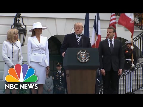 President Donald Trump Leads WH Arrival Ceremony For French President Emmanuel Macron | NBC News