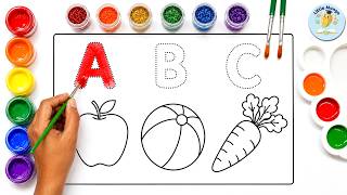 Learn A to Z Alphabet 🍎 | Glitter Coloring for Kids ✨ | ABC Learning for Preschool Kids | Part 2 screenshot 3