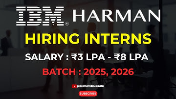 Exciting Intern Software Engineer Opportunities at IBM and HARMAN | Apply Now!