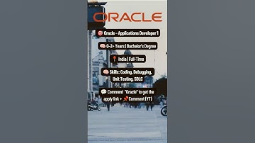 Oracle Hiring Applications Developer 1 | 0–2 Years | India 🚀 #jobs_by_itcampusupdates