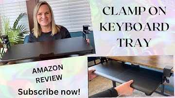 Awesome convenient clamp on under table keyboard tray Amazon review. Subscribe!!