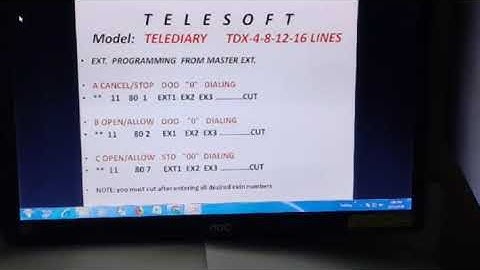Telesoft Telediary EPABX Trunk Ext Program PPT