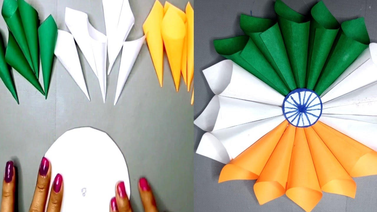 Independence Day Craft Ideas / Tricolour Wall Hanging out of paper