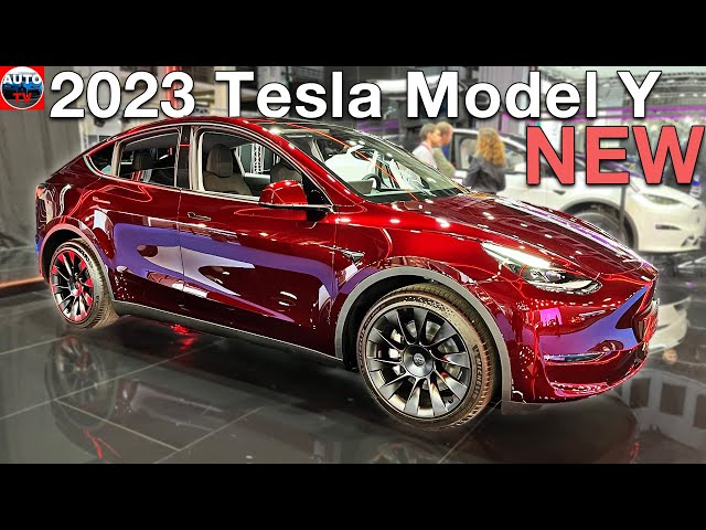 Tesla Model Y (Modelljahr 2023, Farbe: Midnight Cherry Red Rot