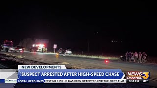 Suspect arrested after high-speed chase ends in rollover crash
