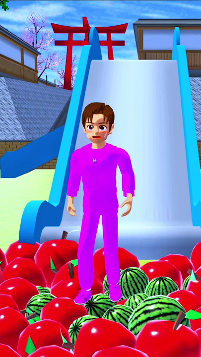 One Two Three 🤪 Learn Number 🤣 With Slide 🙄 #sakuraschoolsimulator #shortsfeed #shorts