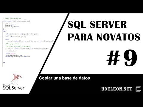 Video: ¿Cómo creo una nueva base de datos a partir de una base de datos de SQL Server existente?