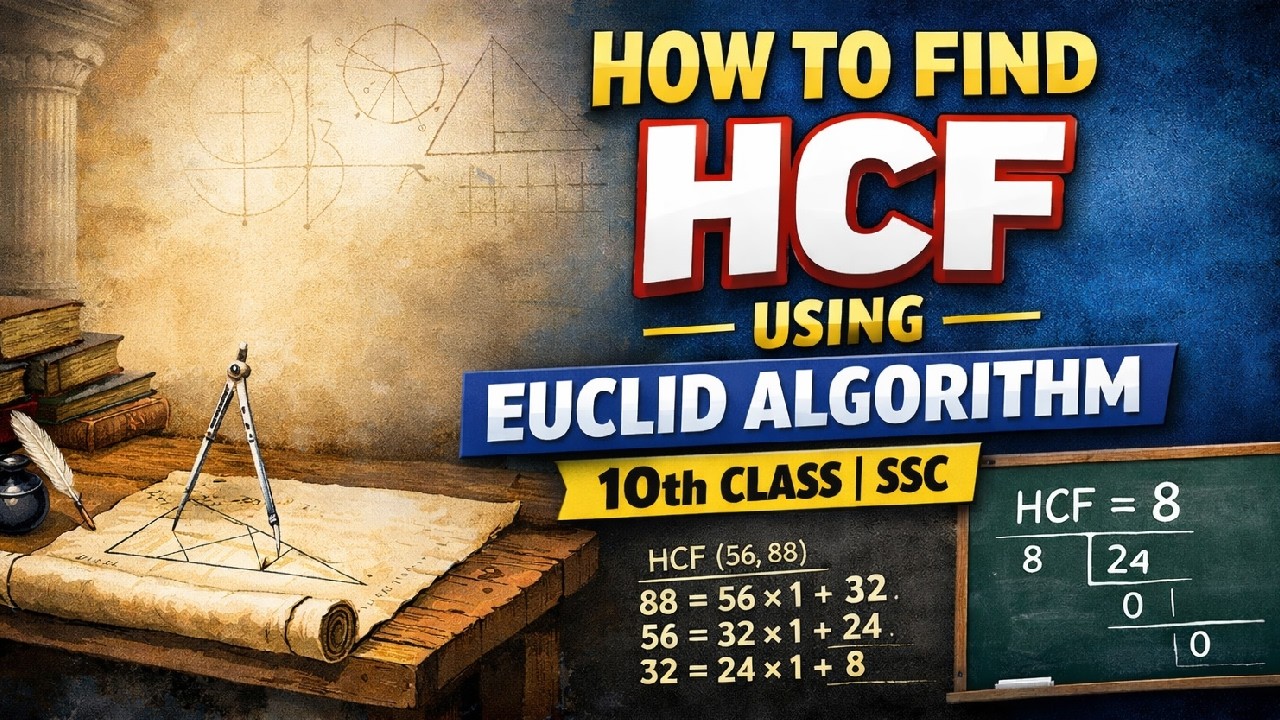 How to find HCF using Euclid Algorithm Explained | Class 10 Maths SSC ...