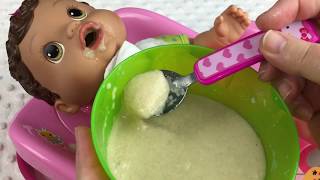 Feeding Baby Alive Changing Time Doll Olivia Real Oatmeal