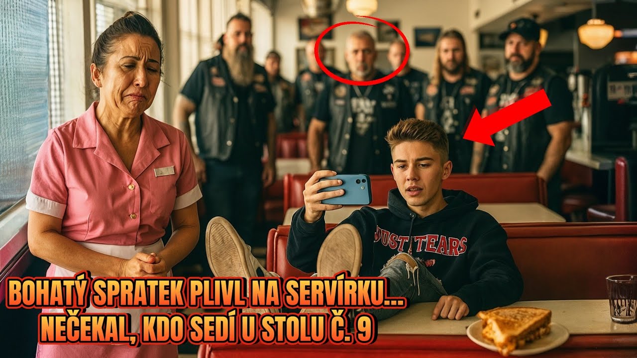 Bohatý teenager plivl na servírku — netušil, že ho sleduje 10 členů Hells Angels.