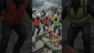 Hero Dog Saves Worker Seconds Before Crane Collapse 😱🐕❤️#shorts #Hero Dog#animals #goldenretriever