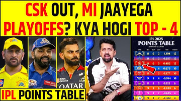 CSK OUT, MUMBAI INDIANS JAYEGA PLAYOFFS? KYA IPL 2025 KI TOP 4 TEAM || IPL 2025 POINTS TABLE
