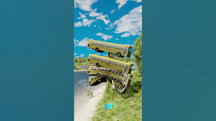 School Bus vs Big Big Spike 🌄🚌 #short #beamng