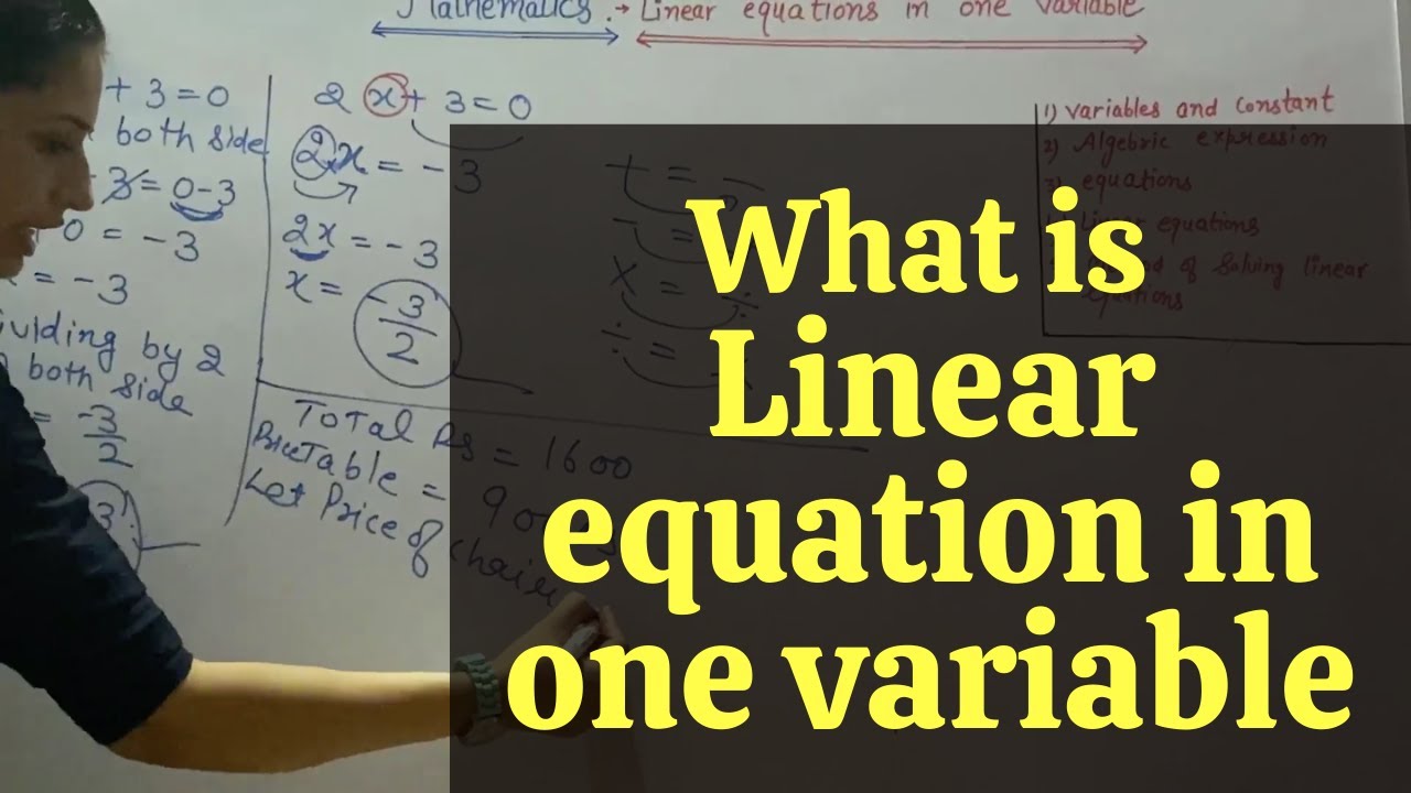 Lecture 6 - Linear equation | Linear equation in one variable | Solving Linear Equations -KlickMaths