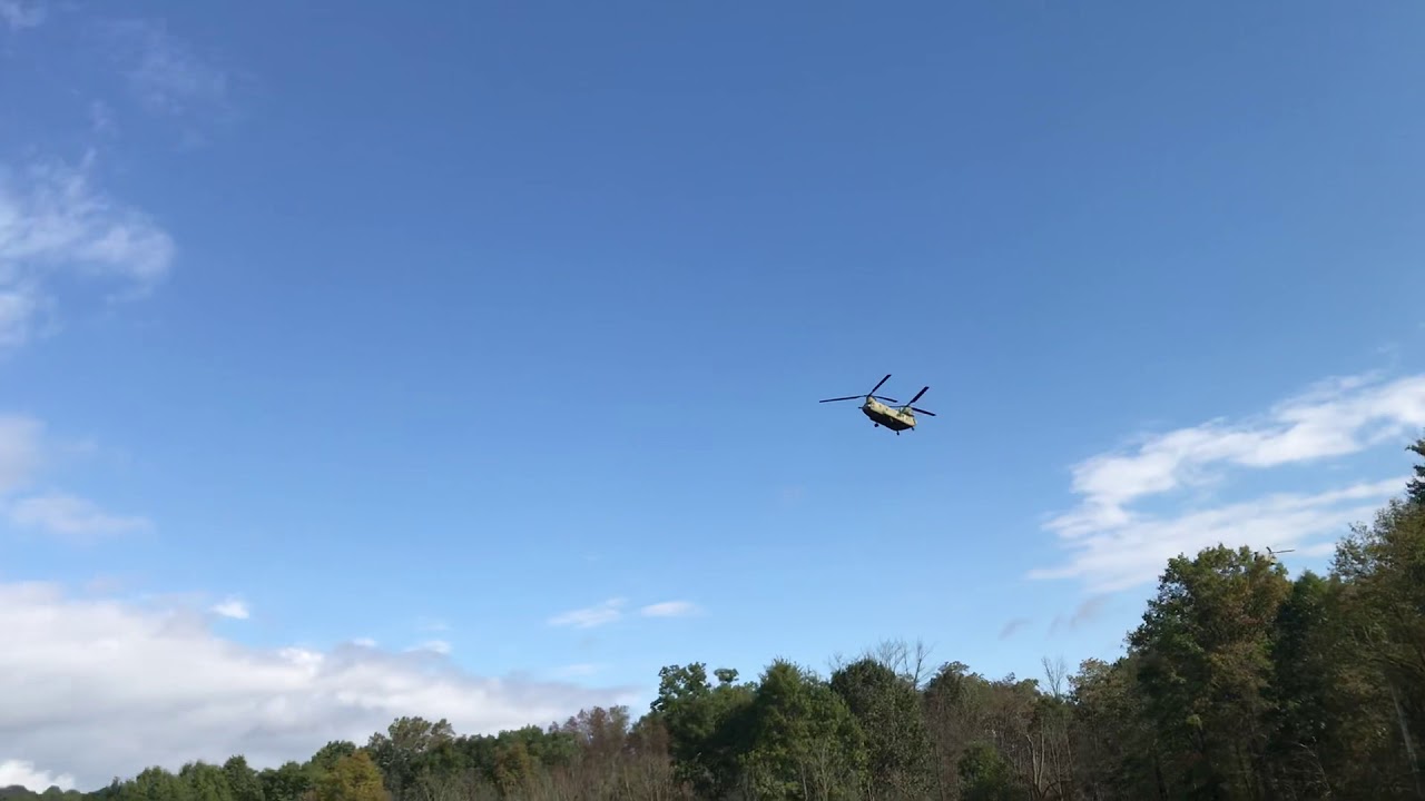Valley Forge ROTC cadets arrive to their field training exercise via Chinooks.