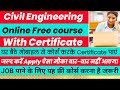 Civil engineer online free course which certificate  civil engineer online certificate course