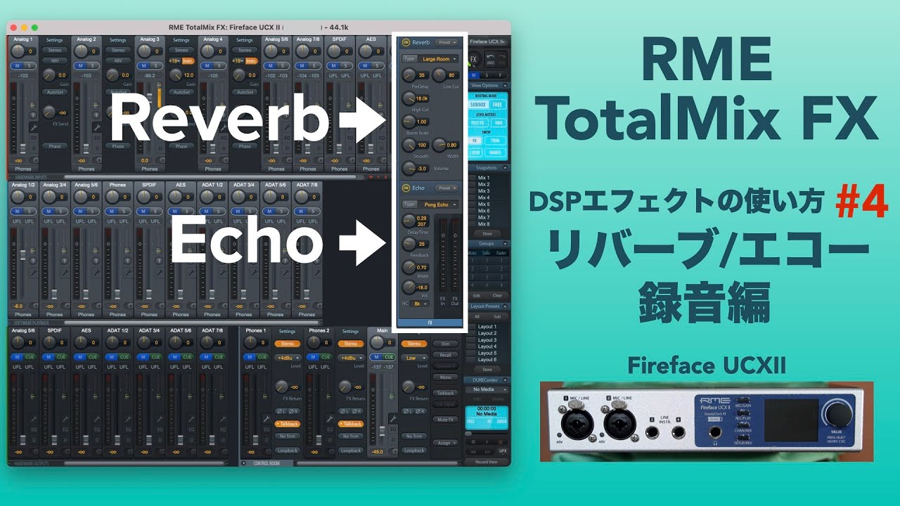 How to record reverb/echo in TotalMix FX. [How to use DSP
