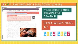 7. Sınıf Türkçe Kitabı Cevapları Sayfa 168-169-170-171-172 | ÖZGÜN | Tel ile Örülen Dantel Telkâri