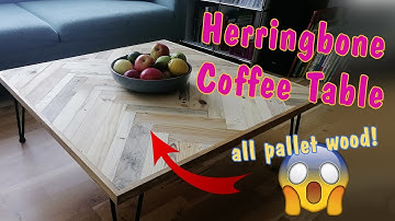 herringbone coffee table (mostly pallet wood)
