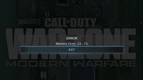 *NEW* How to fix Memory Error 13-71 after patch 1.20!! Modern Warfare (Read Disc)