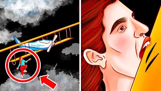 She Hung from Plane by Her Teeth! 😱